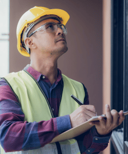 The image depicts a construction site. If you or a loved one have been injured on the job or on premise of another property in D.C., MD, or VA due to the negligence of a property owner, contact us at the Law Office of Steven Bullock.